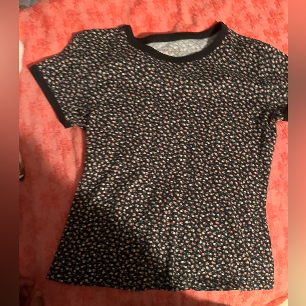 Floral Black Kids T-Shirt